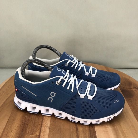 On Running Shoes - On Cloud 5 Running Shoes Womens 8 Blue White Lightweight Cushioned Comfort